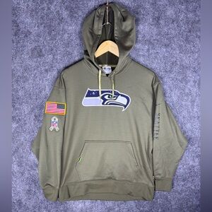 Seattle Seahawks Nike Onfield Salute To Service Hoodie Sweatshirt Mens Small NFL